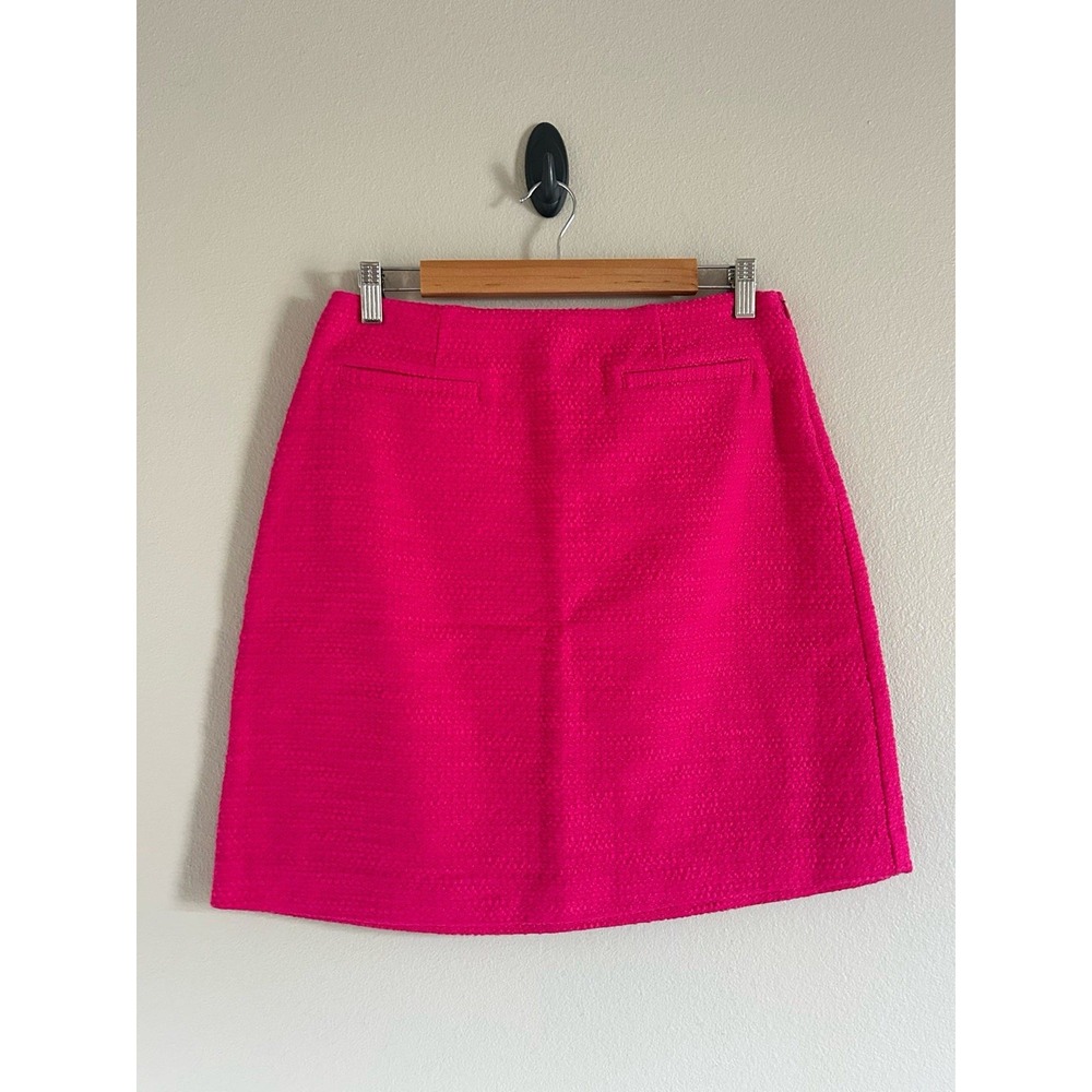Cabi 6646 Hot Pink Tweed Skirt Women Size 4